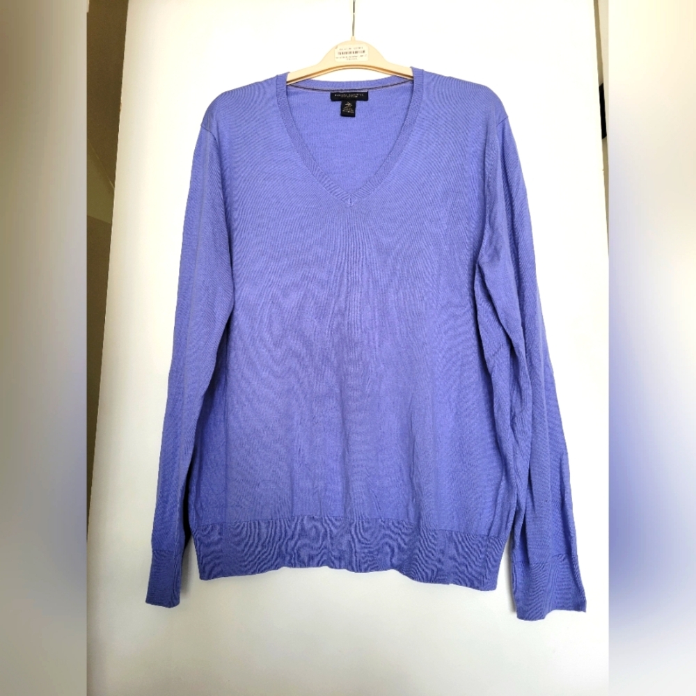 Banana Republic Luxury Blend Men V Neck Sweater Silk Cotton Cashmere XL